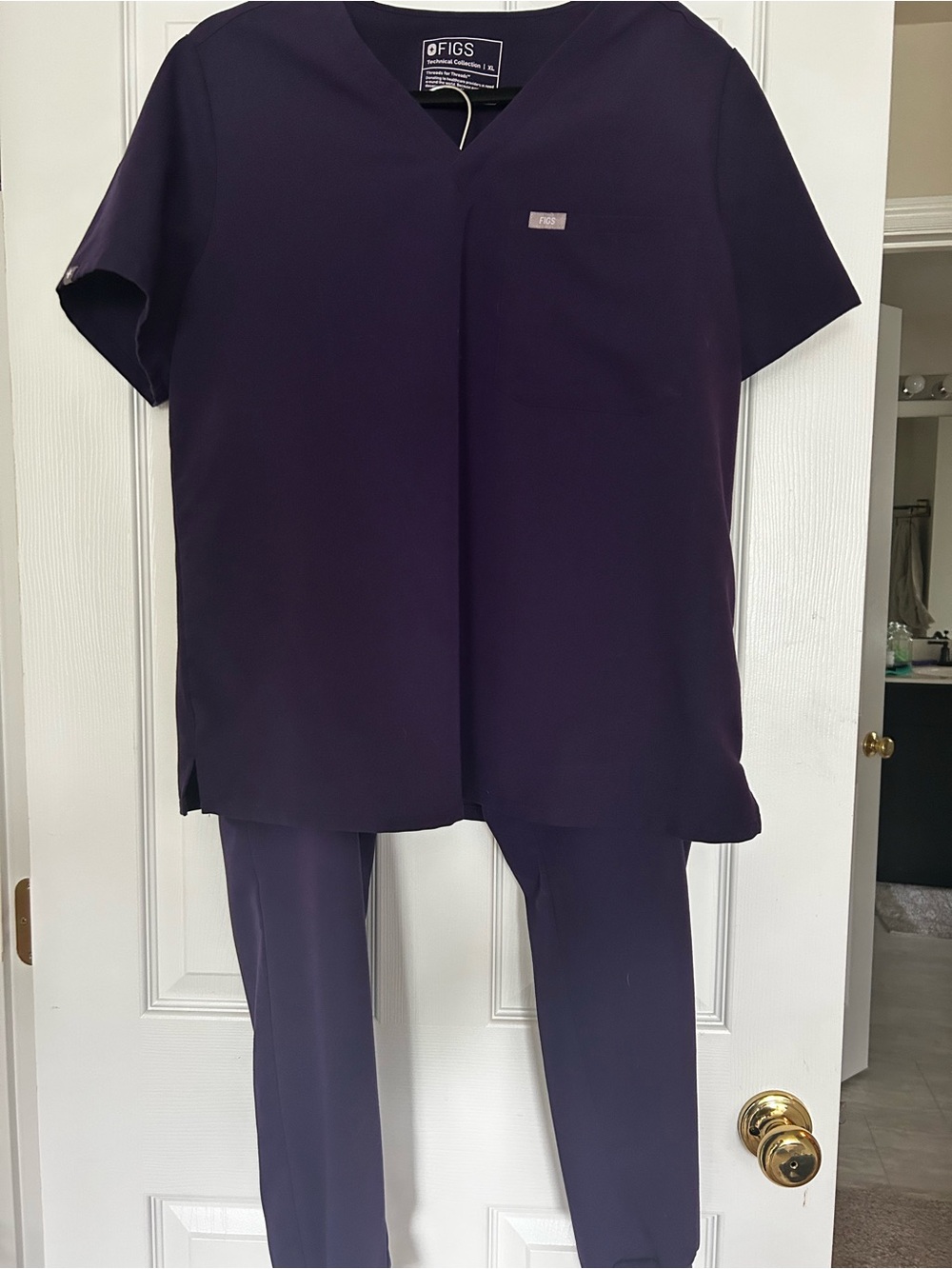Figs Women's Scrub Set in Plum Purple